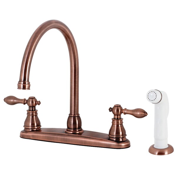 American Classic Centerset Kitchen Faucet W/Side Sprayer, Copper